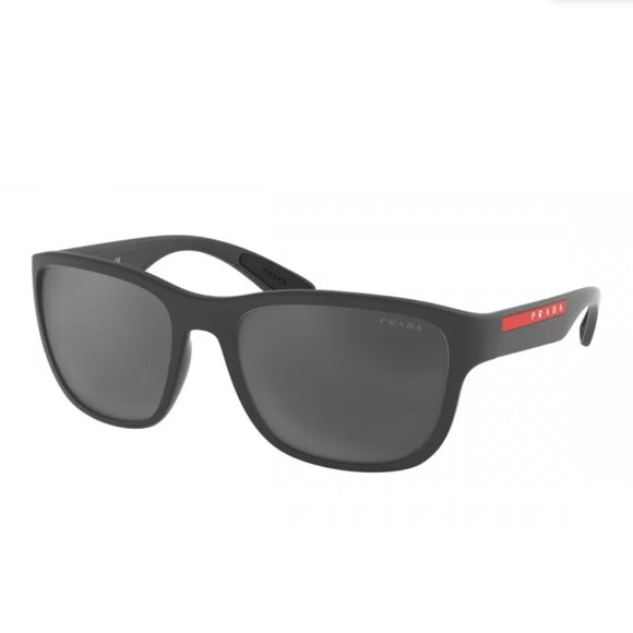 🔥NEW PRADA MEN'S GREY MIRROR BLACK SUNGLASSES